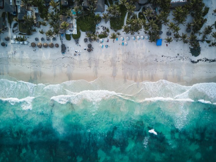 Aerial photography of beach shore during daytime